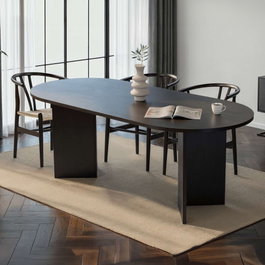 Hanah Home Mesa de Comedor Sabella Madera Negra